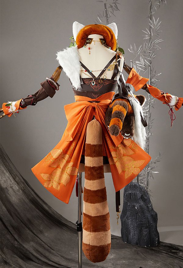 Justice Cosplay Disfraz de Panda Vestido y Delantal con Cola y Tocado
