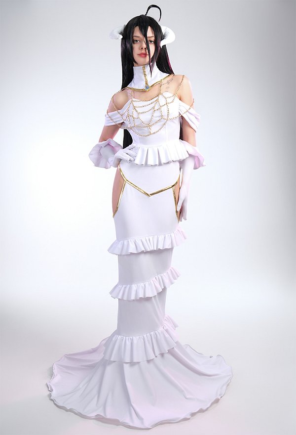 The Undead King Arubedo Cosplay Kostüm Damen Sexy Lang Cutout Schulterfreies Meerjungfrauenrock Cosplay Cutout Rock