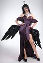 The Undead King Arubedo Cosplay Costume Deep V Off-shoulder Evening Dress Set with Gloves