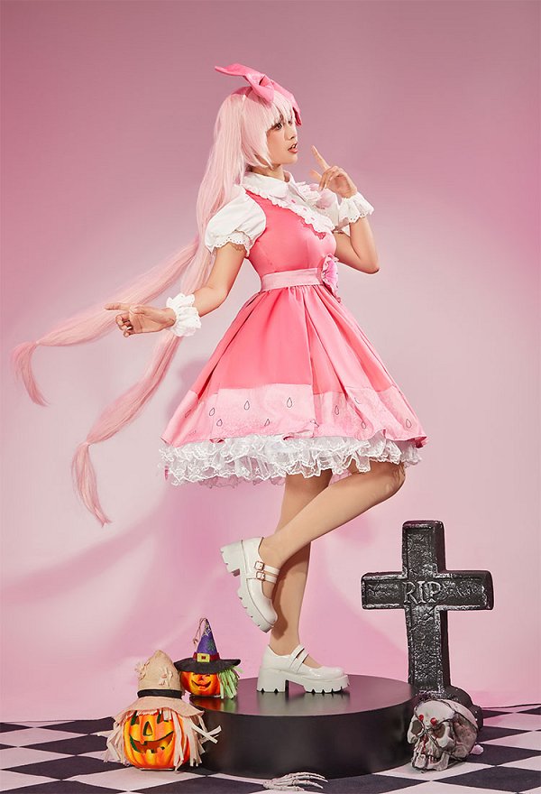 OMORI Sweetheart Cosplay Costume Princess Style Dress with Belt and Crinoline OMORI Sweetheart Cosplay Costume Princess Style Dress with Belt and Crinoline