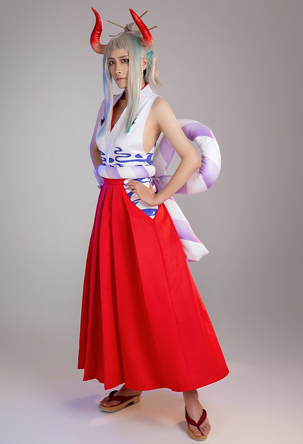 One Piece Yamato Vest and Pants Set Cosplay Costume with Waist Rope and Headdress One Piece Yamato Vest and Pants Set Cosplay Costume with Waist Rope and Headdress
