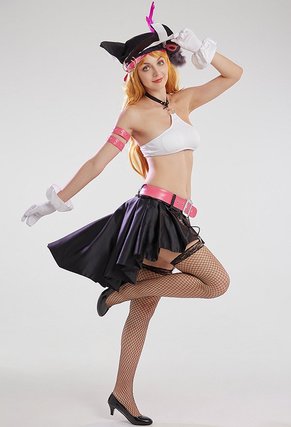 One Piece Film: Red Costume de Cosplay Nami Ensemble Top Court et Jupe avec Chapeau et Accessoires