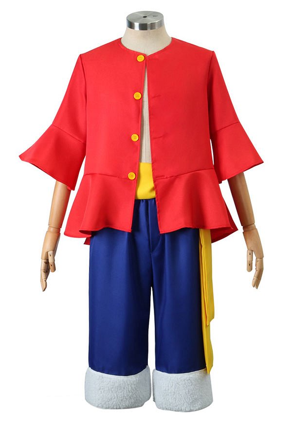 One Piece Costume de Cosplay Monkey D Luffy Ensemble Haut et Short One Piece Costume de Cosplay Monkey D Luffy Ensemble Haut et Short
