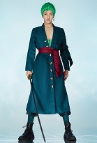 One Piece Roronoa Zoro Cosplay Costume Uniforme de Verde