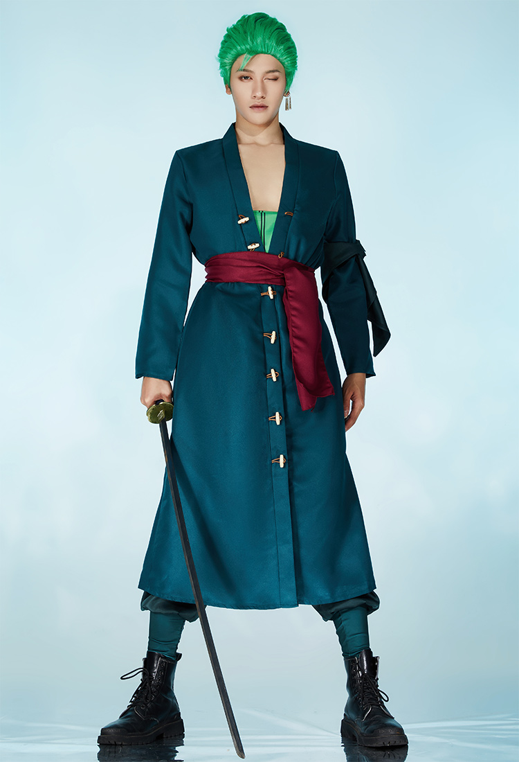 One Piece Roronoa Zoro Cosplay Costume Uniforme de Verde 
