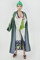 OP Zoro Cosplay Costume Kimono Robe and Belt with Earrings OP Zoro Cosplay Costume Kimono Robe and Belt with Earrings