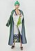 OP Zoro Cosplay Kimono Mantel Obi Ohr Zubehör Set Cosplay Kostüm