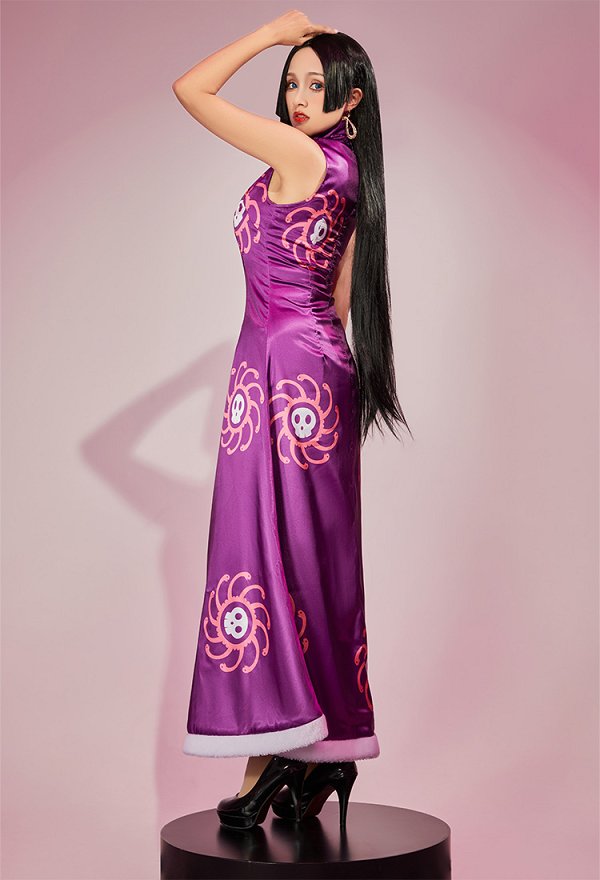 OP Snake Princess Cosplay Costume Vestido Largo sin Mangas con Pendientes