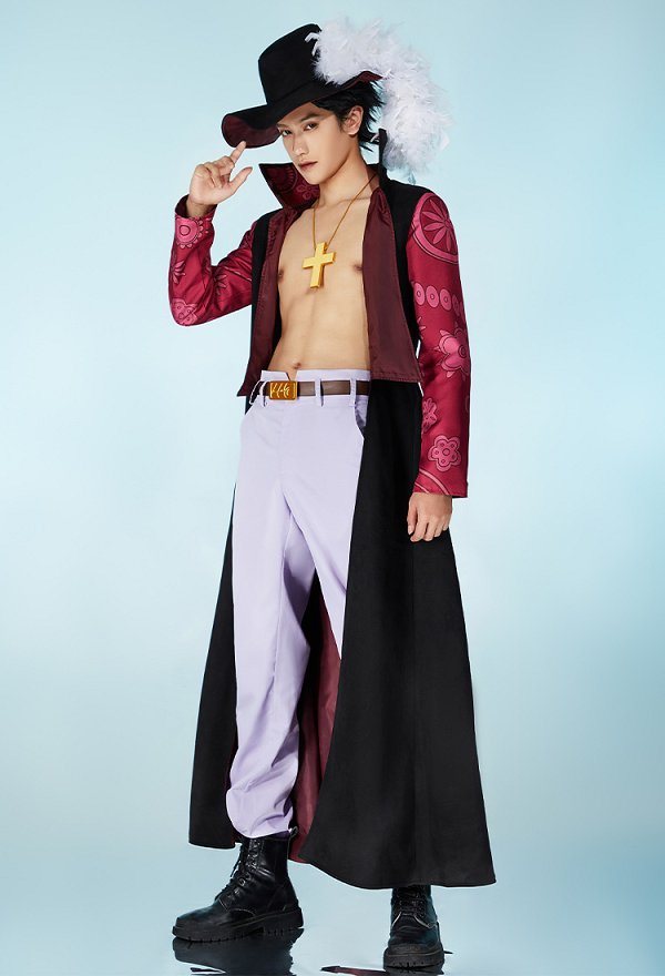 OP Hawk Eyes Costume de Cosplay Veste et Pantalon avec Ceinture et Chapeau