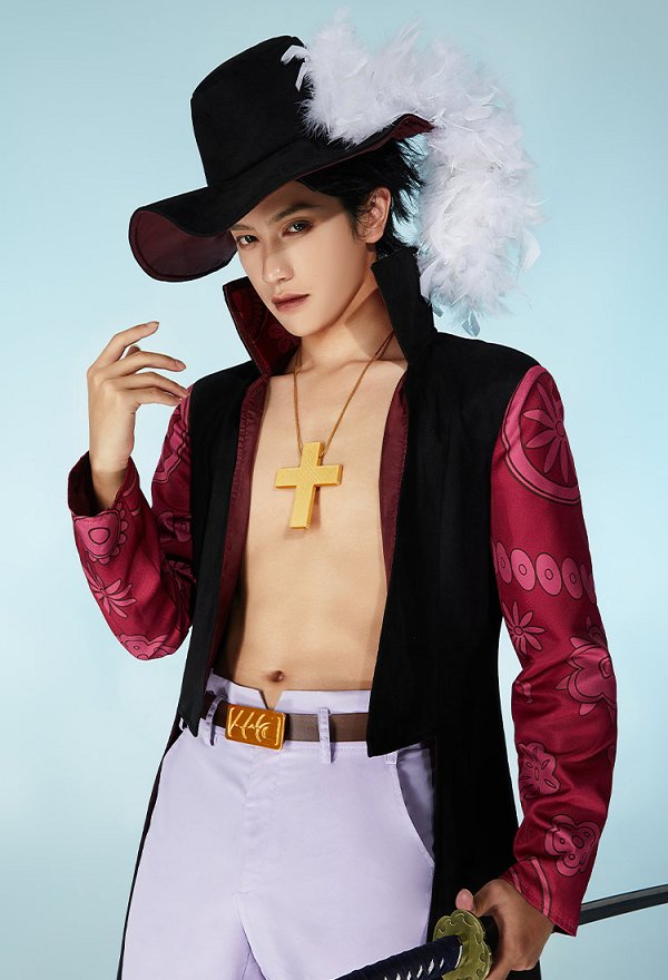 OP Hawk Eyes Costume de Cosplay Veste et Pantalon avec Ceinture et Chapeau