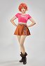 Nami Cosplay Kostüm rosa durchbrochenes T-Shirt mit kurzen Ärmeln