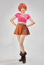 OP Costume de Cosplay Nami Camiseta Rosa y Falda