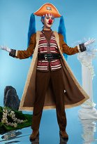 OP Buggy Cosplay Costume Manteau Long et Gilet Assortis avec Pantalon et Bracelet et Autres Accessoires OP Buggy Cosplay Costume Manteau Long et Gilet Assortis avec Pantalon et Bracelet et Autres Accessoires