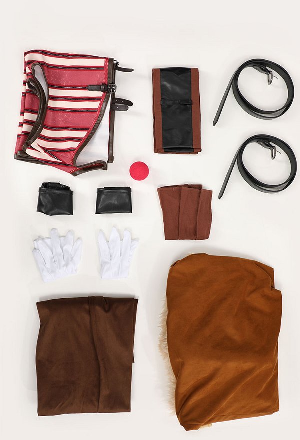 OP Buggy Cosplay Kostüm Langer Mantel Weste mit Hose Handschuhen