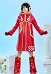 OP Egghead Arc Luffy Cosplay Disfraz Abrigo Largo Rojo con Capucha y Guantes con Calcetines y Gorro