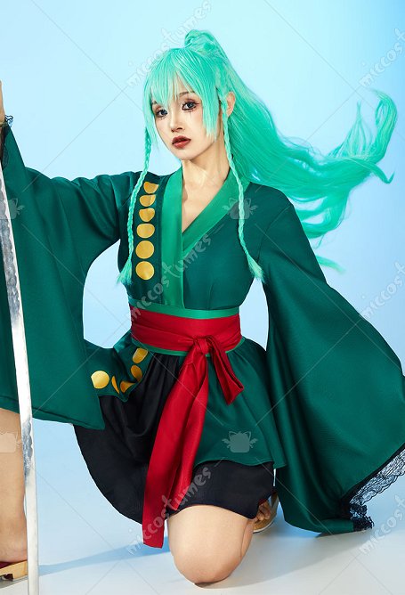 OP Zoro Cosplay Costume Kimono Blusa y Falda con Obi y Cinturón