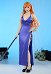 OP Nami Cosplay Disfraz Vestido Morado con Pendientes Cadena de Perlas