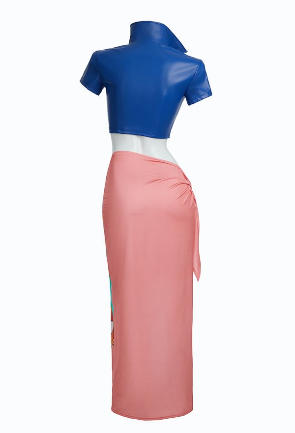 Conjunto de top y falda de cosplay de Nico Robin de One Piece para la playa