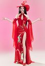 OP Boa Hancock Halloween Estilo Bruja Vestido de Disfraz con Falda y Sombrero