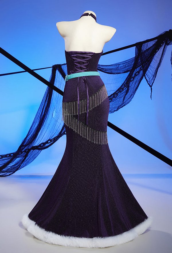 OP Nico Robin Derivative Winterkleid Weihnachtskostüm Neckholder-Fischschwanzkleid mit Schal und Mütze OP Nico Robin Derivative Winterkleid Weihnachtskostüm Neckholder-Fischschwanzkleid mit Schal und Mütze
