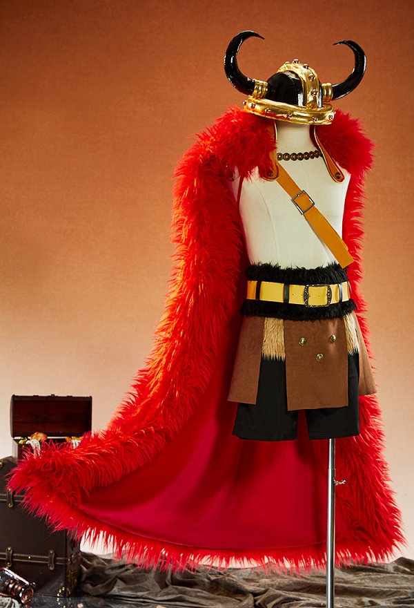 Costume de cosplay OP Luffy Elbaf Arc avec cape jupe pantalon et chapeau