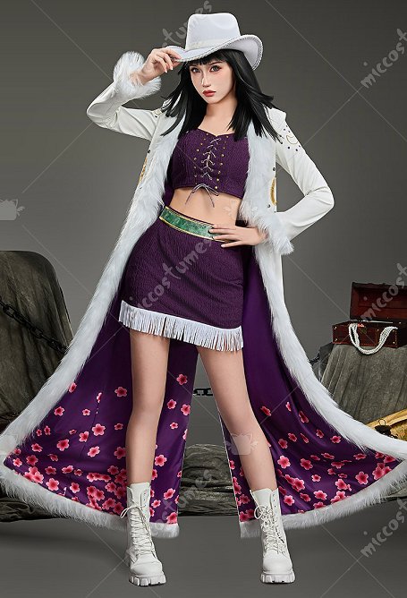 OP Nico Robin Disfraz de Cosplay Camiseta y falda con abrigo y sombrero