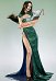 OP Boa Hancock Cosplay Costume Green Cheongsam with Earrings and Bracelet
