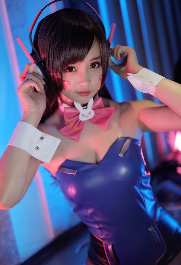 OW Dva Hana Song Bunny Girl Lencería de Cosplay