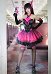 OW Hana Song Piel de Nocturna Vestido de Cosplay con Guantes y Lazo