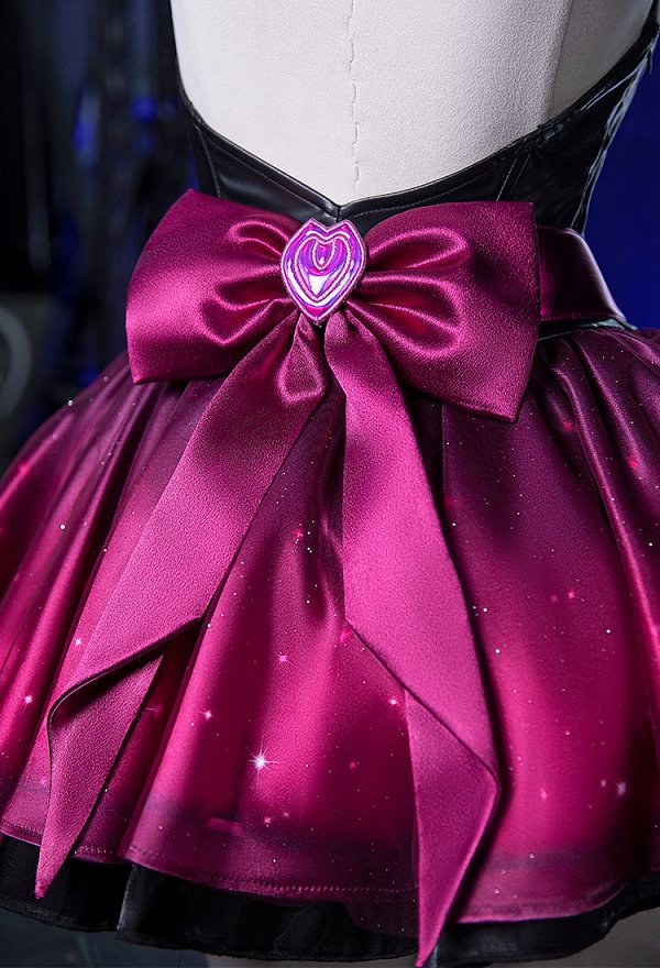 OW Hana Song Piel de Nocturna Vestido de Cosplay con Guantes y Lazo OW Hana Song Piel de Nocturna Vestido de Cosplay con Guantes y Lazo
