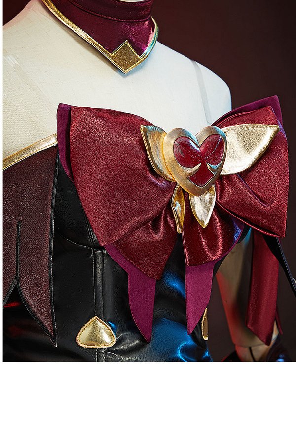 OW Juno Cosplay Costume Black Ver Heart of Hope Skin Top and Skirt with Pantyhose Wing