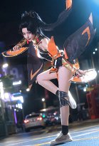 OW Anran Cosplay Costume Top and Shorts with Gauntlets and Sleeves OW Anran Cosplay Costume Top and Shorts with Gauntlets and Sleeves