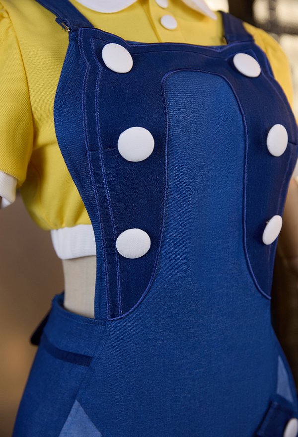 OW Juno Anime Doll Collab Skin Cosplay Costume Top and Overalls with Hat and Leg Warmers