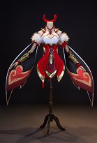 OW Anran Red Ribbon Skin Cosplay Costume Dress with Sleeves and Headpiece OW Anran Red Ribbon Skin Cosplay Costume Dress with Sleeves and Headpiece
