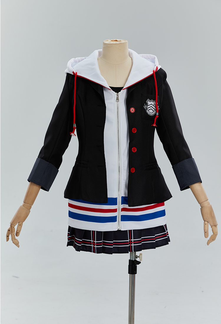 P3/P5 Ann Cosplay Costume Tank Top and Sleeveless Top with Jacket and Pleated Skirt