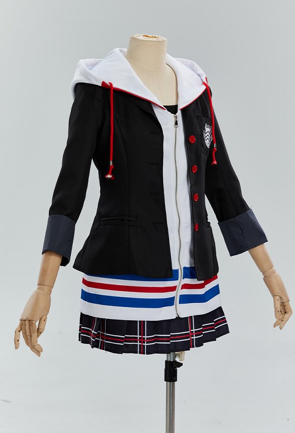 P3/P5 Ann Cosplay Costume Tank Top and Sleeveless Top with Jacket and Pleated Skirt