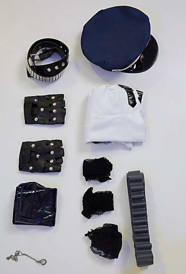 Panty & Stocking with Garterbelt Panty Police Officer Cosplay Costume Top and Skirt Set with Complete Accessories