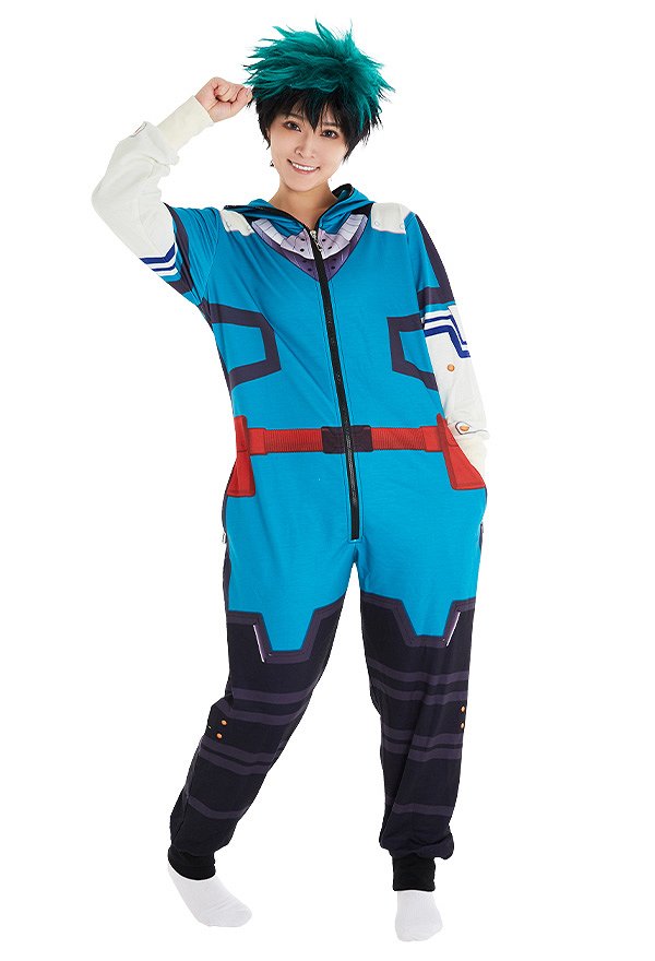 Mujeres MHA Midoriya Izuku Onesie Pijama Adulto Mameluco Ropa de Casa Kigurumi con Capucha Mujeres MHA Midoriya Izuku Onesie Pijama Adulto Mameluco Ropa de Casa Kigurumi con Capucha