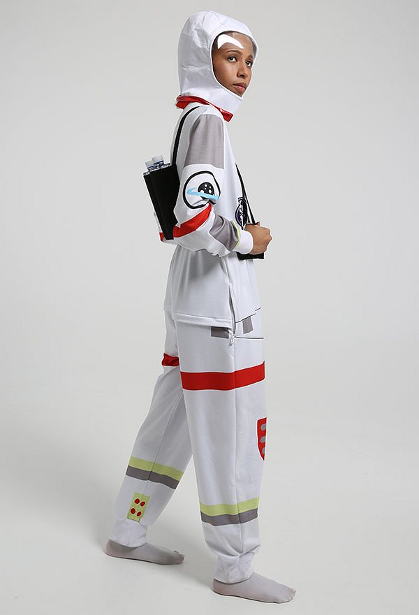 Women Spaceman Pattern Print Hooded Onesie Pajamas Loungewear Adults Onesie Homewear Kigurumi Costume Outfits