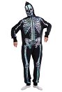 Halloween Women Colorful Human Skeleton Homewear Onesie Pajama Adult Kigurumi Hooded Loungewear Costume Outfits