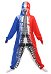 Frankreich National Flag Muster Damen Overall mit Kapuzen Pyjamas Lange Arm Onesie Homewear Kigurumi Jumpsuit Kostüm