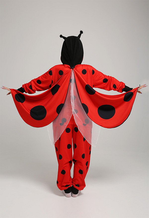 Women Adult Pajama Kigurumi Outfits Onesie Cartoon Flying Ladybug Animal Cosplay Costume