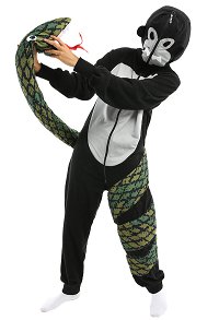 Python Gorilla Overall mit Kapuzen Pyjamas Onesie Homewear Kigurumi Jumpsuit Kostüm Halloween Anzug