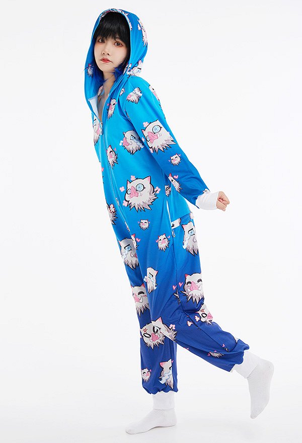 Women Beast Boar Long Sleeve Homewear Kigurumi Onesie Pajama Hooded Loungewear Cosplay Costume Outfits