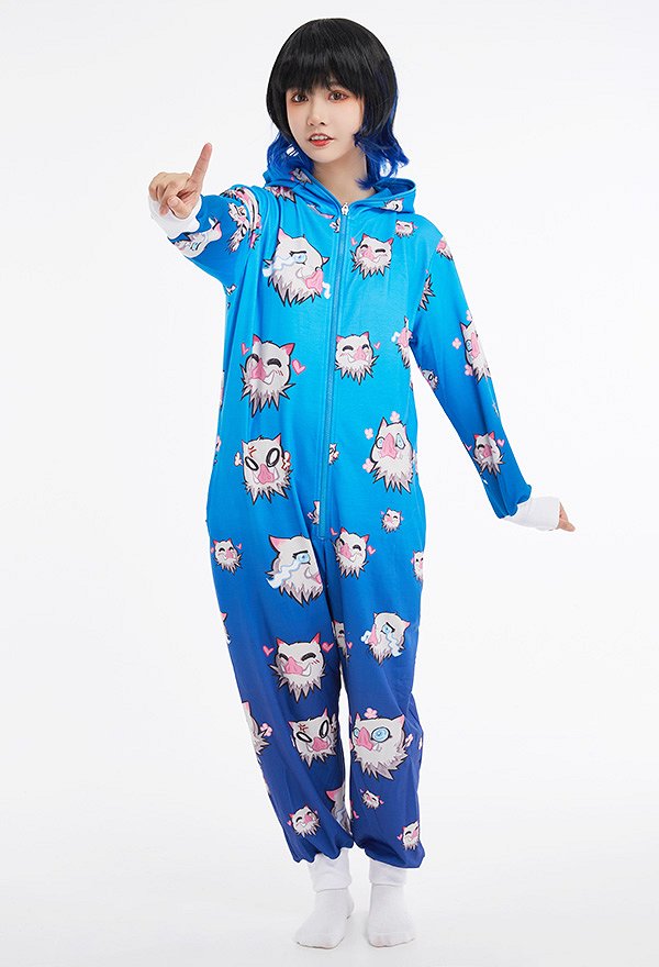 Women Beast Boar Long Sleeve Homewear Kigurumi Onesie Pajama Hooded Loungewear Cosplay Costume Outfits