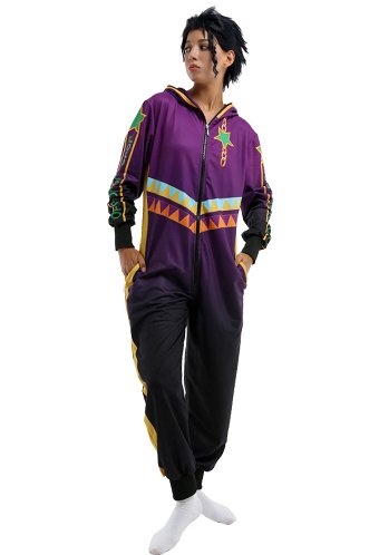 Jotaro Cujo Overall mit Kapuzen Pyjamas Onesie Homewear Kigurumi Lange Arm Jumpsuit Kostüm