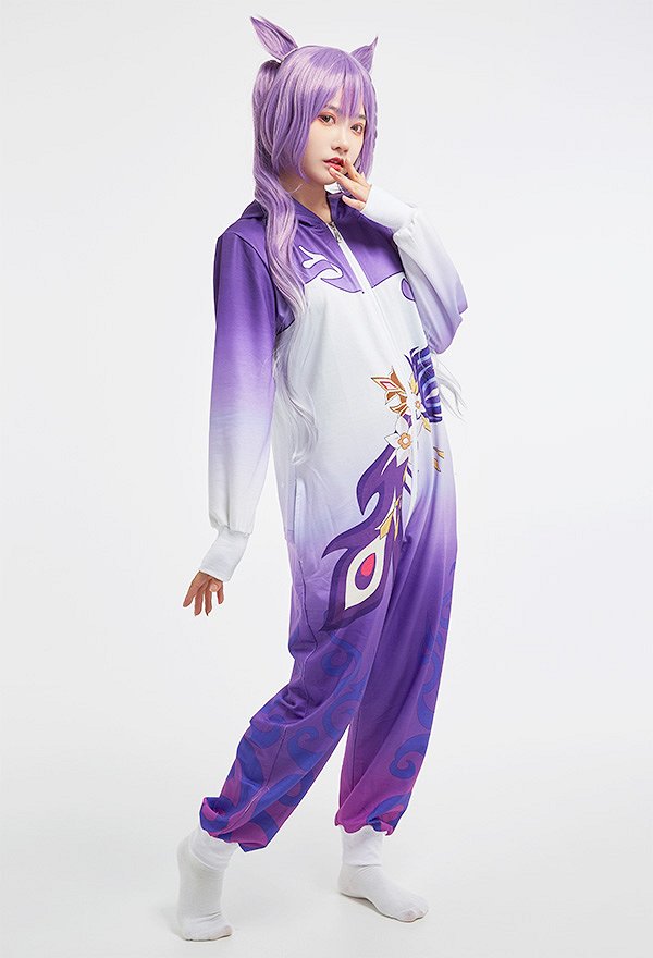 Women Genshin Impact Derivative Onesie Pajama Adult Onesie Homewear Kigurumi Hooded Loungewear Costume Outfits