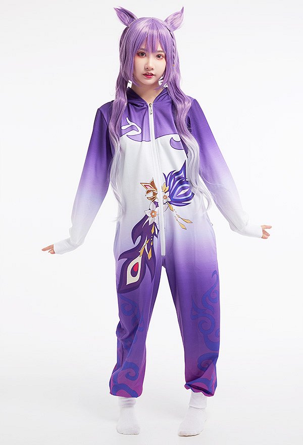 Women Genshin Impact Derivative Onesie Pajama Adult Onesie Homewear Kigurumi Hooded Loungewear Costume Outfits