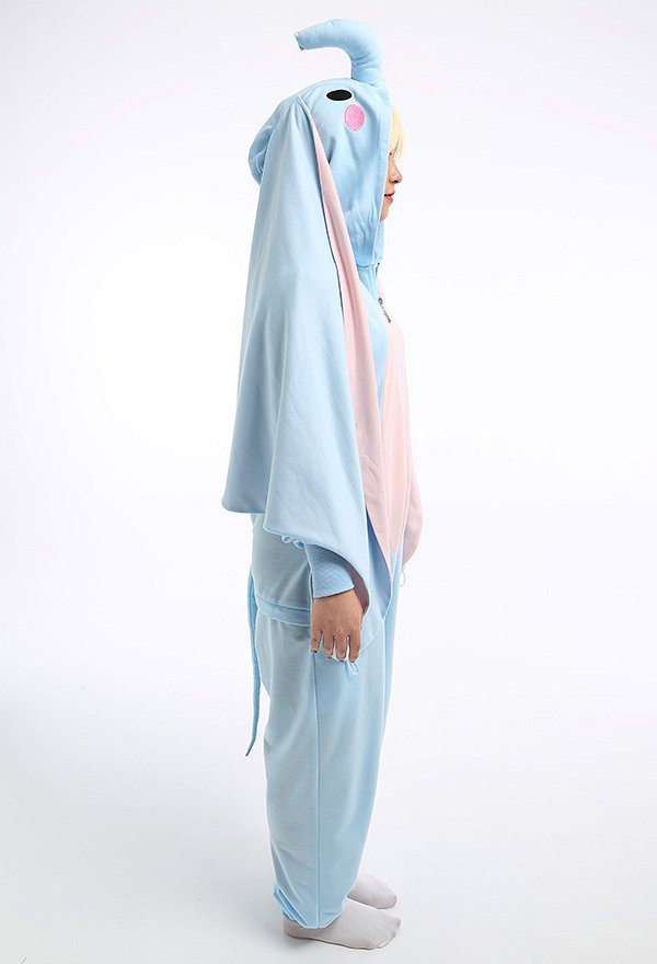 Women Baby Elephant Shape Onesie Pajamas Long Sleeve Hooded Kigurumi Adult Onesie Cosplay Costume