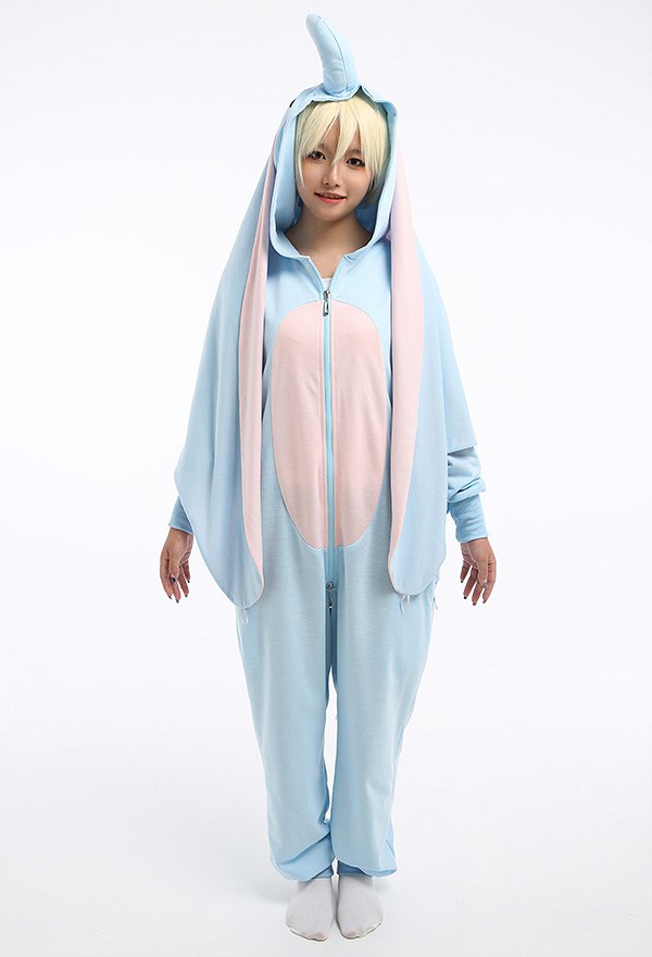 Women Baby Elephant Shape Onesie Pajamas Long Sleeve Hooded Kigurumi Adult Onesie Cosplay Costume
